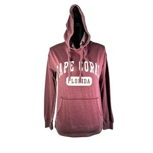 US Apparel‎ Cape Coral Florida Hoodie Maroon Graphic Pullover Sweatshirt Small